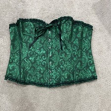 Unbranded 100 Cotton Green brocade boned corset boning Goth Size 7XL