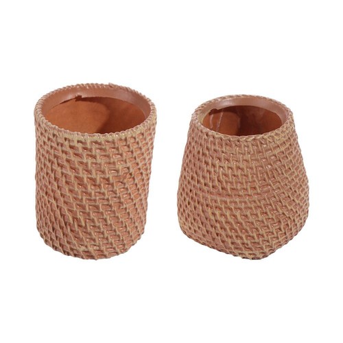 Simple Rattan Pen Holder Stationery Storage Tableware Holder Desk Accessories - Picture 6 of 14