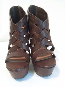 dark brown wedge heels
