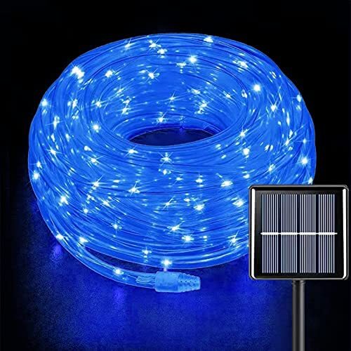 Solar Power 105FT 300LED Blue Rope String Fairy Lights Garden Outdoor Waterproof - 第 1/12 張圖片