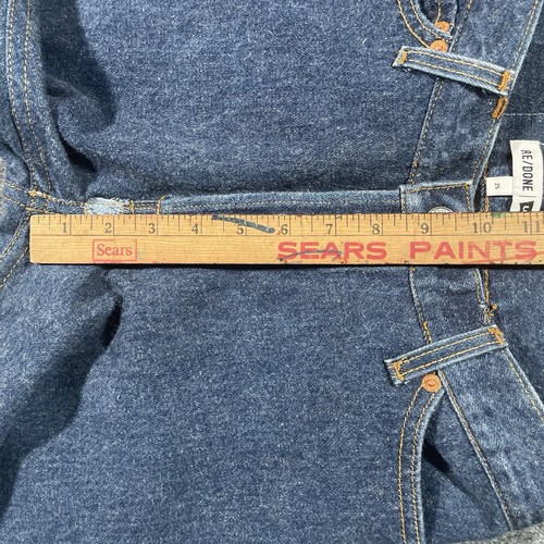 Vintage Levis Re/Done 501 Jeans Womens Dark Blue Button Fly Straight USA Made - Picture 17 of 18