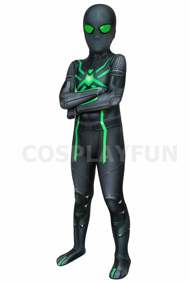 Spider-Man PS4 Costume Cosplay Suit Stealth Big Time Peter Parker For Kids - Image 2 of 4