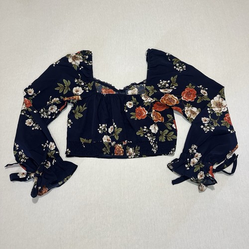 Milk & Honey Woman’s Size Large Long Sleeve Floral Print Top Blouse - Picture 2 of 14