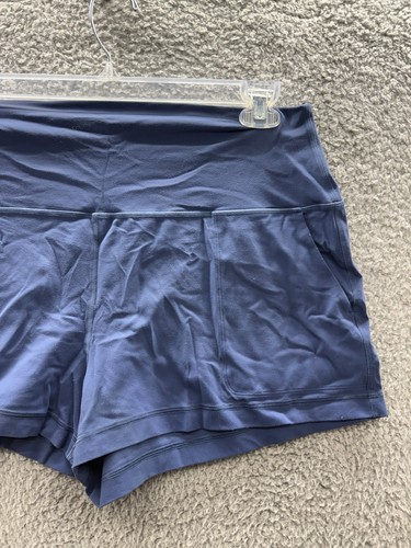 Lululemon Womens Boogie Shorts Roll Down Solid Blue Purpleish Size 12 - Picture 3 of 11