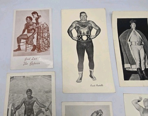 Vintage 60s / 70s BRITISH UK WRESTLERS Lot of 7 Black White Exhibit Card Photos - Picture 3 of 8