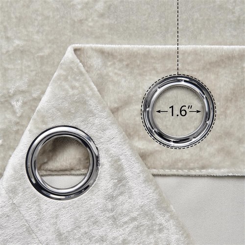 Ivory White Crushed Velvet Curtains 52x84in Luxurious Insulated Velvet Drapes... - Bild 3 von 9