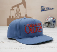 HOUSTON OILERS ANNCO Professional Model 100 WOOL Snapback Hat Cap NFL Scrip Vtg