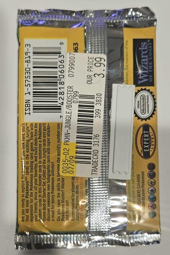 Wizards of the Coast First Edition Pokemon Jungle Booster Pack 1999 Wigglytuff - Picture 2 of 2