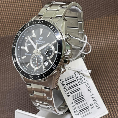 Casio Edifice EFR-552D-1A Black Retrograde Chronograph Stainless