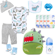 Reborn Baby Dolls Clothes Accessories Dinosaur Outfit Set 12 Pcs Set for 17-22 I