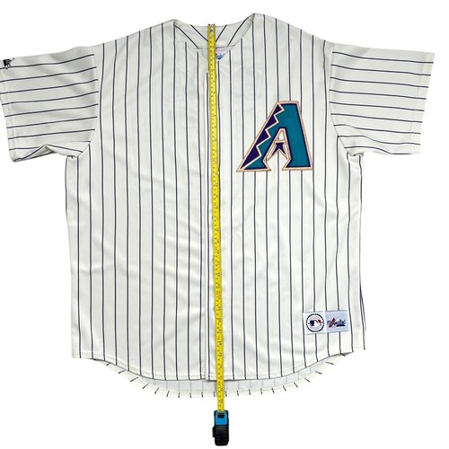 VTG 00s MLB ARIZONA DIAMONDBACKS MARK GRACE MAJESTIC PINSTRIPE JERSEY SIZE XL - Picture 10 of 11