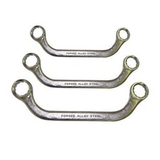 3 Piece U Shaped Box End Type Wrench Tool Set Metric Sized Angle Angled Bent