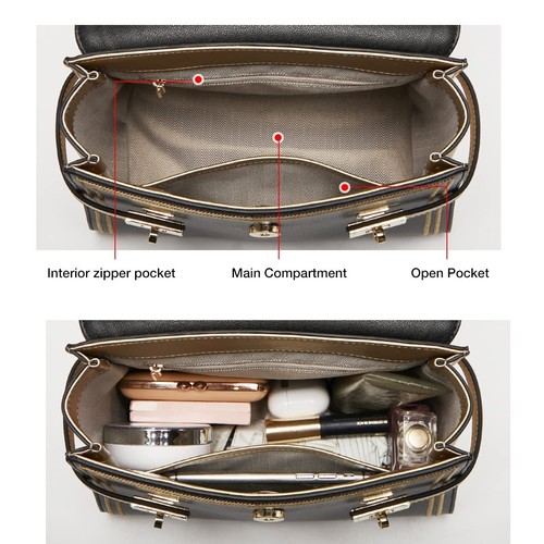 Leder Crossbody Handtaschen für Frauen, Rindsleder Damen Top Henkel Taschen mit Adj... - Bild 4 von 7