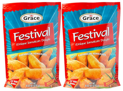 Grace Festival Mix Unique Jamaican Dough -  Caribbean Sweet Dum - 9.5oz (2 Pack)