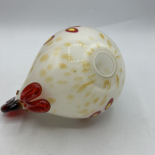 Art Glass Speckled Hen Hand Blown Chicken Rooster Figurine 7.5 x 5.5 Inch - Picture 4 of 4