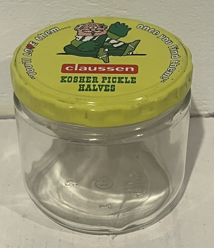 Claussen Kosher Sottaceto Mezze Barattolo Vuoto Confezione Alimenti Vintage - Foto 1 di 11