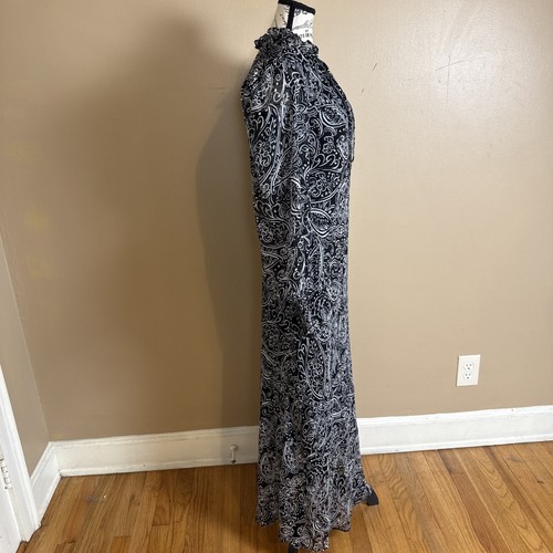 CALVIN KLEIN Womens Hight Low Maxi Dress Size 4 Floral Sheer V-Neck 3/4 SLV - Picture 2 of 6