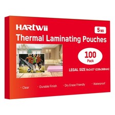 100 Pack Legal Size Laminating Sheets 9x14.5 inch 5 Mil Thermal Pouches