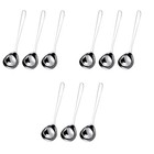 9 pcs  304 Stainless Steel Round Soup Spoons Gloss Finish Smooth Handle