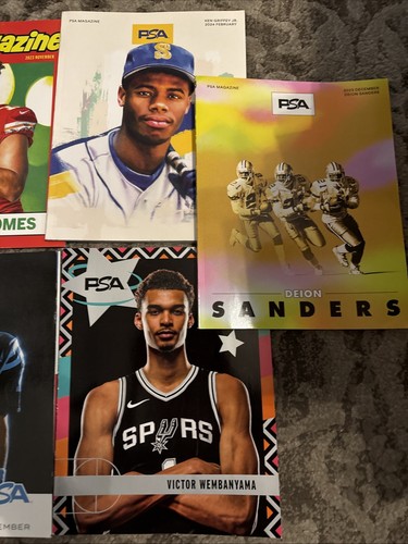 PSA Magazine Lot Of 5- Griffey Mahomes Manning Sanders /500 Wembanyama - Picture 3 of 3