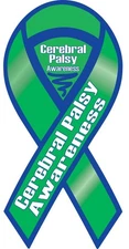 Cerebral Palsy Awareness Ribbon Vinyl Decal Sticker Support Choose Size car