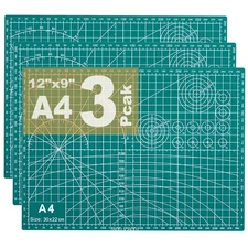 3 Pack 12x9 Inch Self Healing Sewing Mat Double Sided A4 Craft Cutting Board