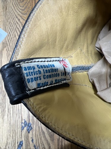 Parte superior de cuero de avestruz genuino cuero de vaca de las famosas botas Alex talla 9 - Imagen 12 de 12