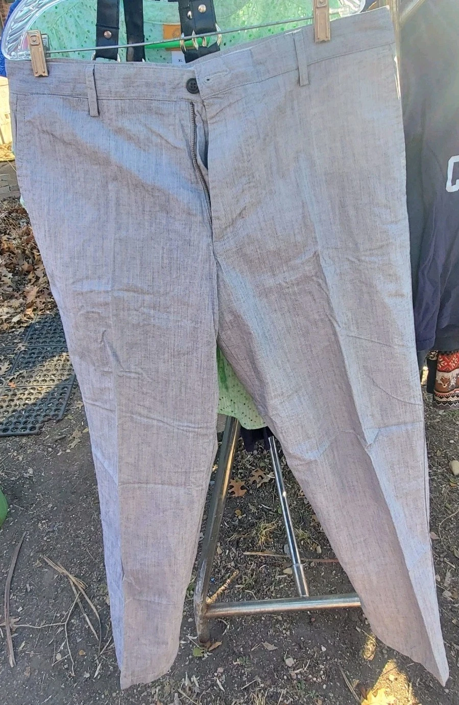 Dockers Pacific Field Khaki Classic Fit Flat Front Pants 36x34 Striped Casual