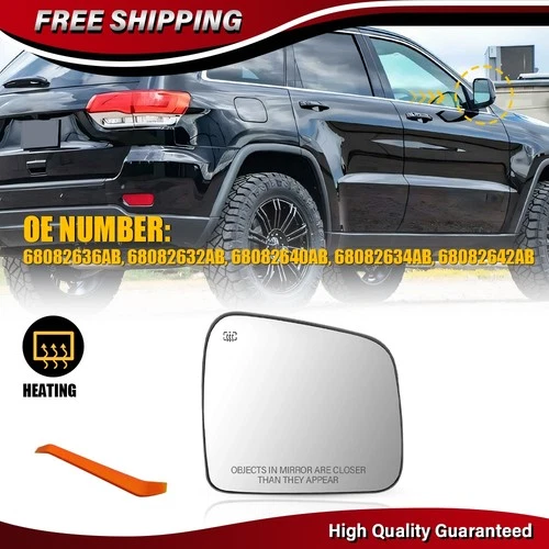 Right Side Heated Mirror Glass For 2011-2022 Jeep Grand Cherokee & Dodge Durango