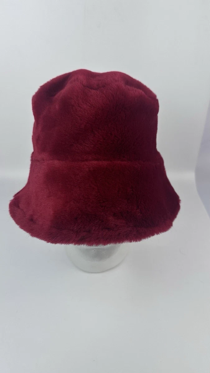 Neiman Marcus Red Faux Fur Earband with Bead Cluster Neiman Marcus Faux Fur Headband - Burgundy Winter  main image 4