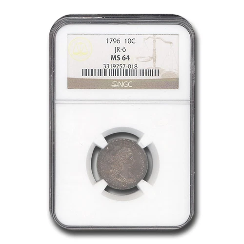 1796 Draped Bust Dime MS-64 NGC (JR-6)