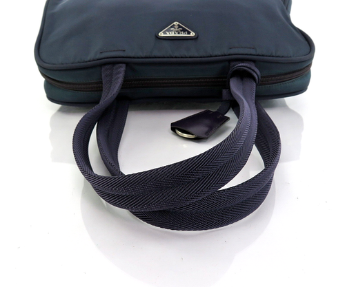 Authentic PRADA Purple/Blue Nylon and Leather Tote Bag Purse #61469 - Picture 11 of 21