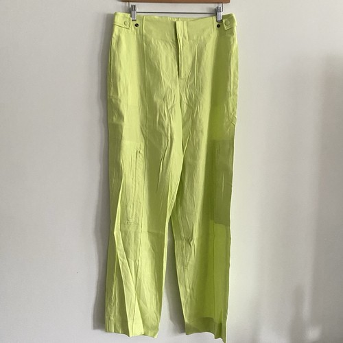Jason Wu Leinenhose Medium limettengrün leicht Cargo gerades Bein Beachy