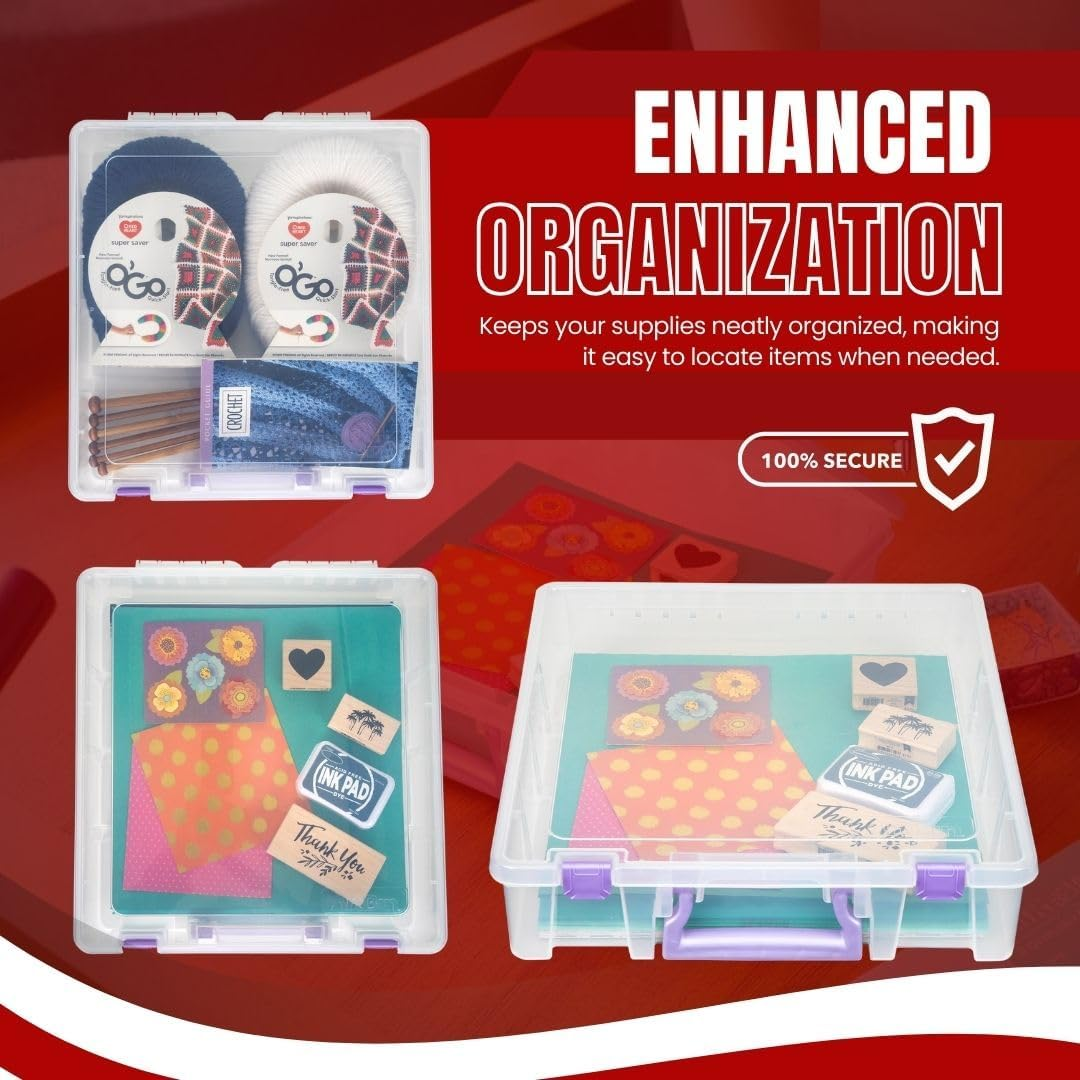 Clear 1-Compartment Super Satchel Craft Organizer Storage Box