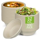 Paper Bowls, 100% Compostable Disposable Soup/Salad Bowls 32 Oz 100 Pack, PFA...