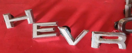 1967-68 CHEVROLET Truck Hood Letter Emblem Suburban Blazer K10 OEM Missing "C" - Picture 2 of 11