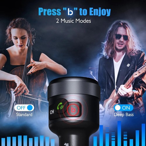 LENCENT Auto Bluetooth FM Transmitter Radio Adapter mit Typ-C PD 20W QC3.0 18W - Bild 5 von 6