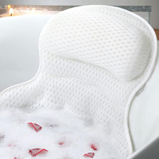 Luxury Bath Pillow for Neck and Back Support with Non-Slip Suction Cups
