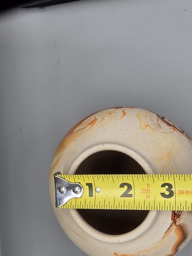 Nemadji Natural Swirl Vase USA Handmade Vintage 5 Inch Pottery - Picture 11 of 11