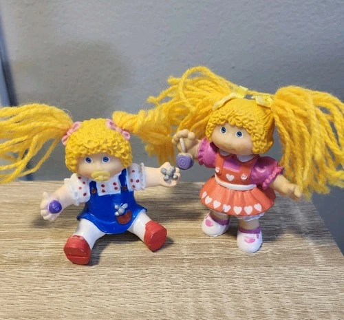 Lot of 2 Original Vintage Cabbage Patch Kids Miniature PVC Poseable Figures 1984