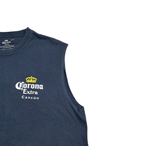Corona T Shirt Extra Large Men's Blue Cotton Beer Man Cave Summer Sleeveless - Picture 4 of 11