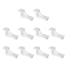 10Pcs Refrigerator Shelf Clips, 1.5" Plastic Cooler Rack Support Bracket, White
