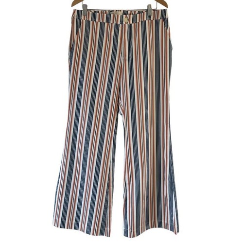 NEU Anthropologie Damengröße 12 niedrig geschnitten gestreift Schlaghose Boho modern neu mit Etikett - Bild 4 von 10