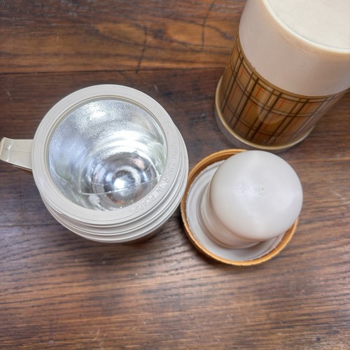 Aladdin & Thermos  Hot and Cold Food Containers Mustard Yellow & Plaid 70’s VTG - Picture 7 of 18