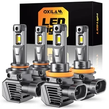 Oxilam, LED Lights, Q36 Series, 9005(HB3)+H11(H9/H8), Color: 6500K, 4 Pack