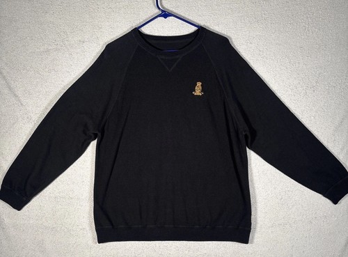 Polo Ralph Lauren Sweatshirt Men’s Size L Black Crest Logo - Picture 1 of 14