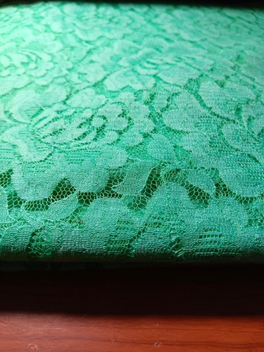 Green Floral Lace Sewing Fabric Light Mint Green 3 yds x 60" wide width Wedding - 第 2/6 張圖片