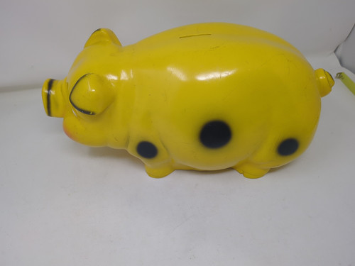 Vintage Kitsch Giant Piggy Bank Universal Statuary Yellow Pig 70's - Picture 4 of 11