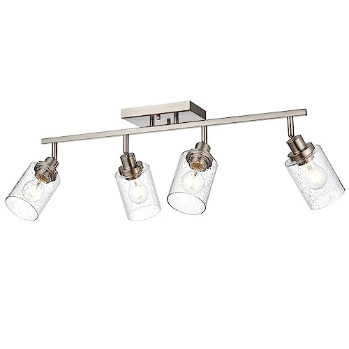 4-Light Track Lighting Fixtures, Rotatable Track Head 4-Lights Brushed Nickel - Bild 2 von 7