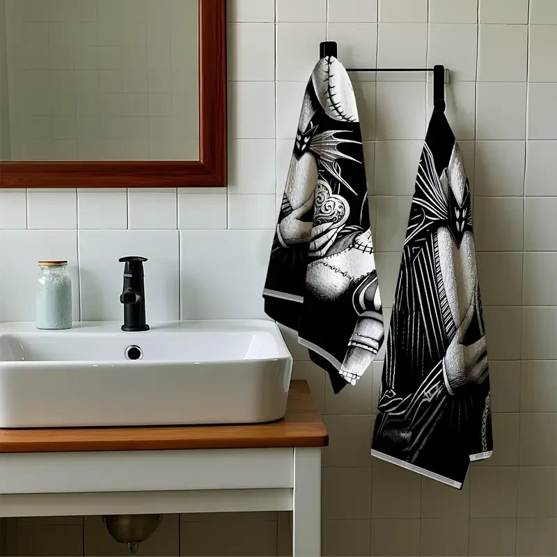 Juego de toallas de mano Pesadilla antes de Navidad 2 piezas - Jack & Sally Microfibra Foto 4 de 4